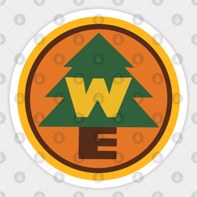 Wilderness explorers back print Sticker by EnglishGent